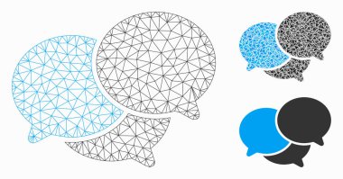 Webinar Vektör Örgü 2d Model ve Üçgen Mozaik Simgesi