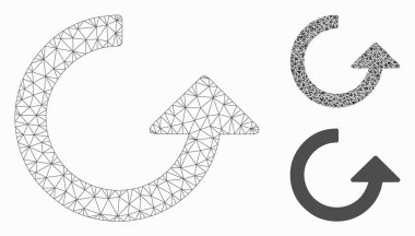 Vektör Ağ 2d Model ve Üçgen Mozaik Simgesini Döndür