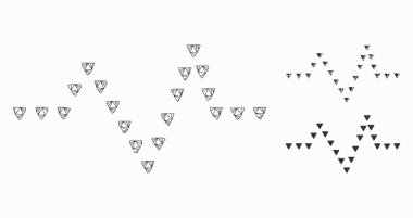 Noktalı Puls Vektörü Kabartma Gövdesi Modeli ve Üçgen Mozaik Simgesi