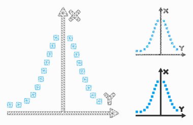 Gauss Çizim Vektörü Ağ Modeli ve Üçgen Mozaik Simgesi