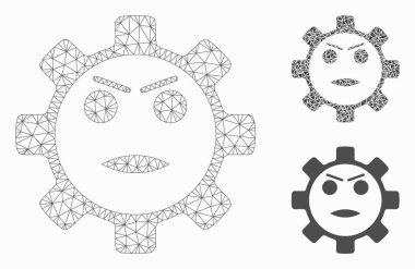 Sinirli Güleç Vektör Ağları 2d Model ve Üçgen Mozaik Simgesi