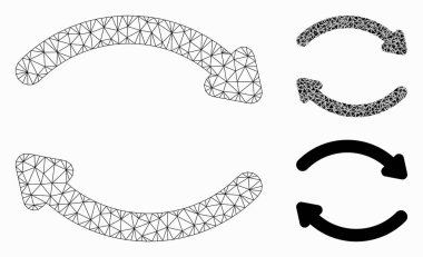 Vektör Örgü 2d Model ve Üçgen Mozaik Simgesi ni yenile