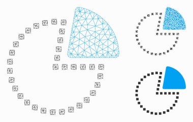 Pasta Grafiği Vektör Örgü 2d Model ve Üçgen Mozaik Simgesi