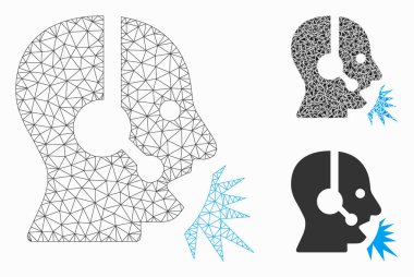 Operatör konuşma vektör mesh ağ modeli ve üçgen mozaik simge