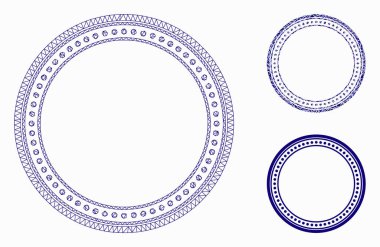 Noktalı Yuvarlak Çerçeve Vektörü Kablo Çerçevesi Modeli ve Üçgen Mozaik Simgesi