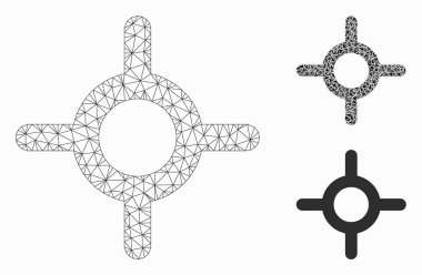 Rulet Vektör Ağı 2d Model ve Üçgen Mozaik Simgesi