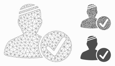 Hasta Vektör Kabartma Modeli ve Üçgen Mozaik Simgesi