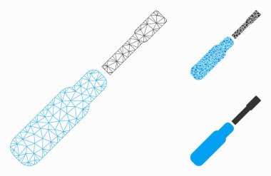 Tornavida vector Mesh 2D model ve üçgen mozaik simge