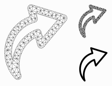 Redo Vektör Örgü Karkas Modeli ve Üçgen Mozaik Simgesi