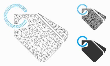 Etiketler vector Mesh 2D model ve üçgen mozaik simge