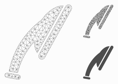 Duş Kafası Vektör Örgü 2d Model ve Üçgen Mozaik Simgesi