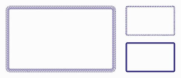 Double Rounded Rectangle Frame Vector Mesh Carcass Model and Triangle Mosaic Icon
