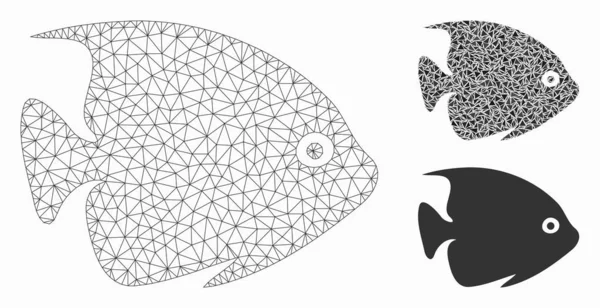 Tropical Fish Vector Mesh 2D Modelo e Triângulo Mosaico Ícone —  Vetores de Stock