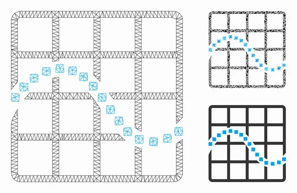 函数图矢量网格网络模型和三角形马赛克图标 — 图库矢量图片