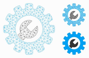 Servis araçları vektör Mesh 2D model ve üçgen mozaik simge