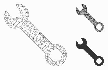 Anahtar Vektör Örgü Ağ Modeli ve Üçgen Mozaik Simgesi