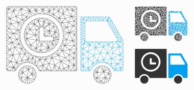 Sevkiyat Zamanlaması Van Vektör Ağ Modeli ve Üçgen Mozaik Simgesi