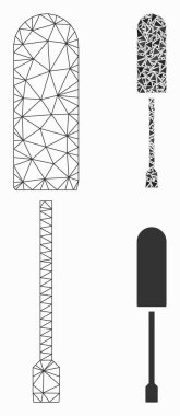 Tornavida vector Mesh tel çerçeve modeli ve üçgen mozaik simge