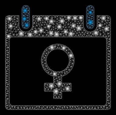 Flaş Noktaları ile Parlayan Ağ Venüs Kadın Sembol Takvimi Günü