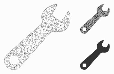 Anahtar Vektör Örgü Ağ Modeli ve Üçgen Mozaik Simgesi