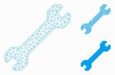Anahtar Vektör Örgü 2d Model ve Üçgen Mozaik Simgesi