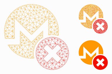 Yanlış Monero Vektör Ağı Modeli ve Üçgen Mozaik Simgesi