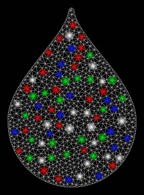 Işık Noktalarıyla Parlak Ağ 2d Düşür