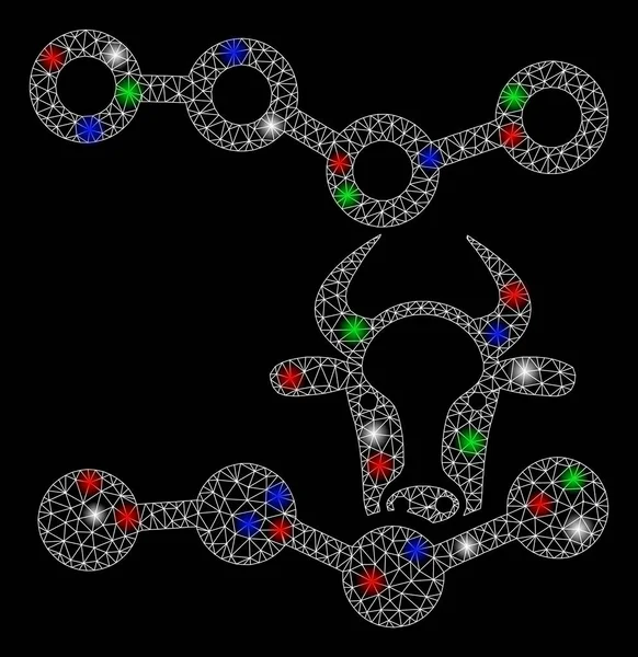 フレアスポットと明るいメッシュカーカス牛の傾向 — ストックベクタ