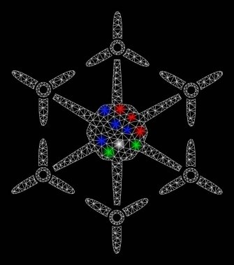 Flaş Noktalı Parlak Ağlar 2d Hexacopter
