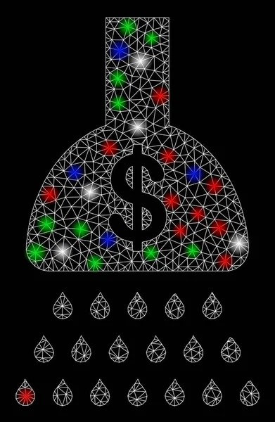Chuveiro de pagamento brilhante da carcaça da malha com pontos claros —  Vetores de Stock