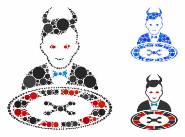 Devil roulette dealer Mosaic Icon of Circle Dots
