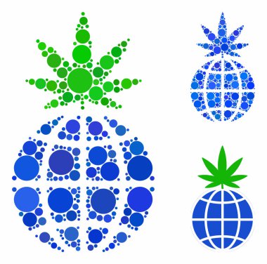 Küresel kenevir filizi Çemberlerin Mozaik Simgesi