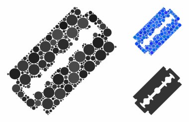 Traş bıçağı Yuvarlak Noktaların Mozaik Simgesi