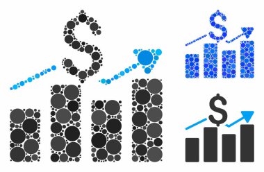 İş grafiği Çember Noktalarının Mozaik Simgesi