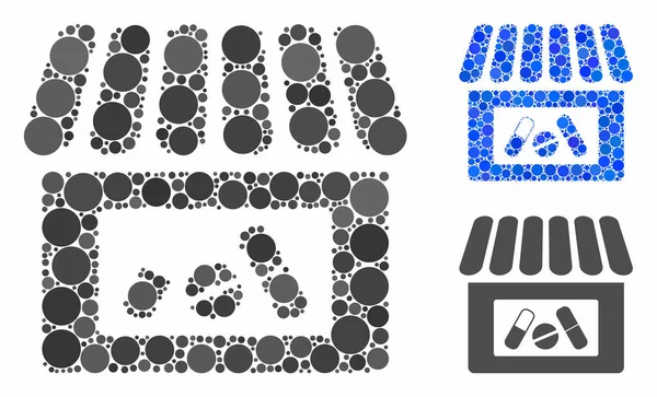 Droguería Composición Icono de Circle Dots — Vector de stock