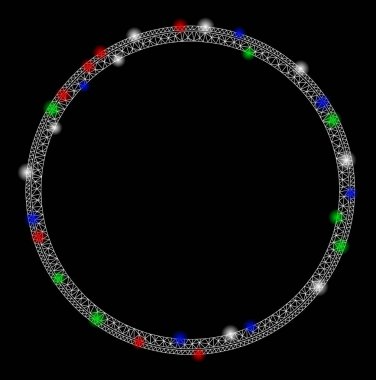 Flaş Noktalı Parlak Ağlı Karkas Çift Çember Çerçevesi