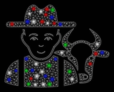 Aydınlık Noktalı Parlak Ağlı Sığır Çiftçisi