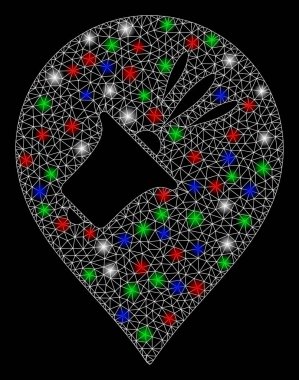 Flaş Noktalı Parlak Ağ 2d Megafon Haritası İşaretleyici