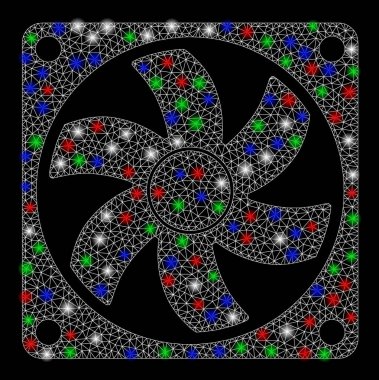 Flaş Noktalı Parlak Kablo Çerçeveli Bilgisayar Soğutucu