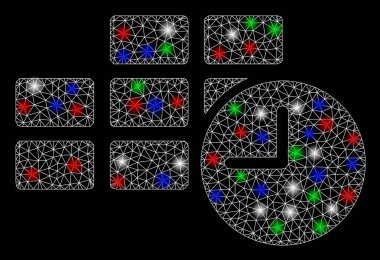 Parlak kafes karkas tarih zaman flare Spotlar ile