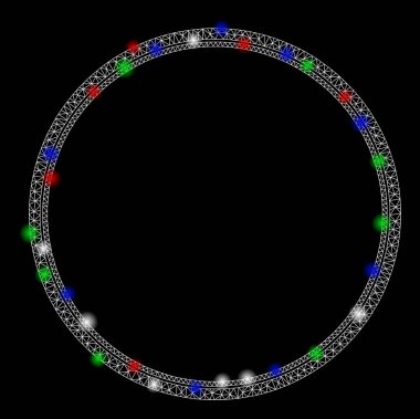 Flaş Noktalı Parlak Ağlı Karkas Çift Çember Çerçevesi