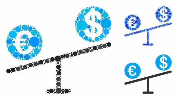 通貨市場の変動円ドットの組成アイコン — ストックベクタ