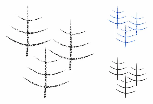 Pădurea moartă Mozaic Icoana punctelor cercului — Vector de stoc