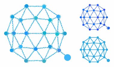 Küresel Ögelerin Qtum para birimi bileşimi simgesi