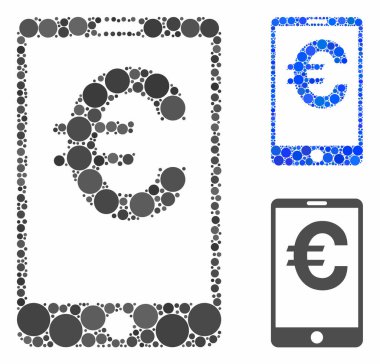 Euro mobil dengesi Çember Noktaları Mozaik Simgesi