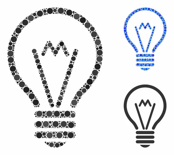 Bombilla eléctrica Composición Icono de Círculos — Archivo Imágenes Vectoriales