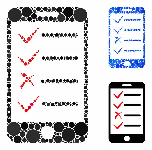 Tareas móviles Mosaico icono de Circle Dots — Archivo Imágenes Vectoriales