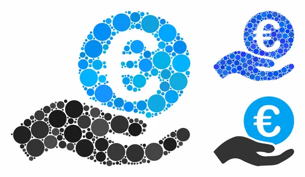 Salaire Euro Mosaic Icône des Cercles — Image vectorielle