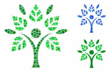 Eko Adam Yuvarlak Noktaların Mozaik Simgesi