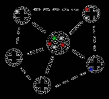 Flaş Noktalı Parlak Ağ 2d Tıbbi Ağ Yapısı